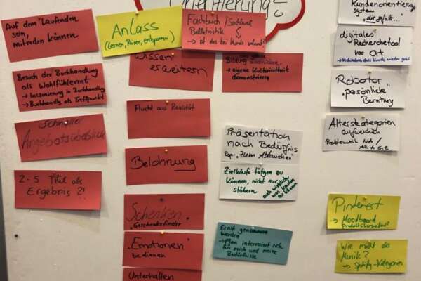 Zettel auf einem Board.