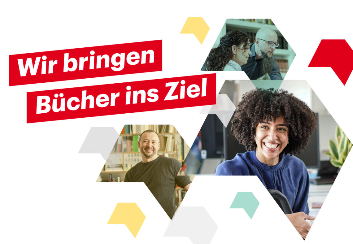 Claim "Wir bringen Bücher ins Ziel".