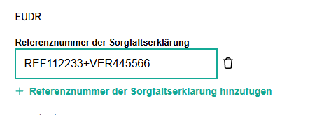 EUDR-Eingabe in UI