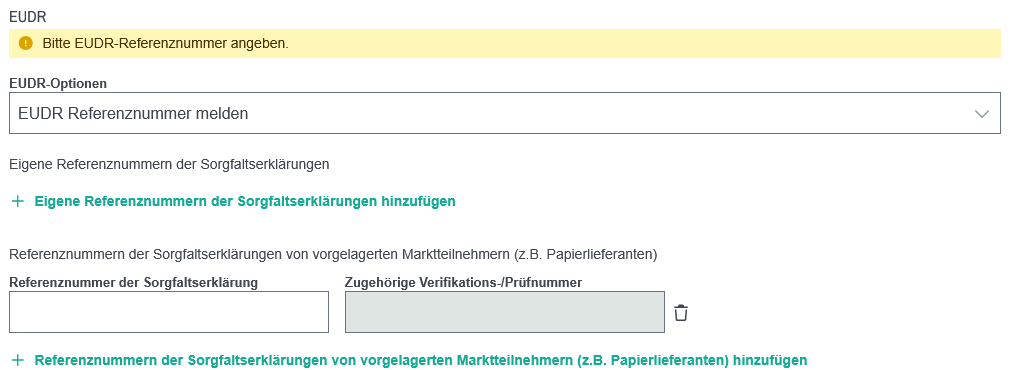 Screenshot-VLB-Oberfläche-EUDR-Referenznummer vorgelagerter Marktteilnehmerpflegen