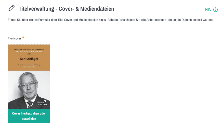 Medienupload mit Cover
