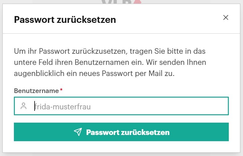 VLB Passwort zurücksetzen